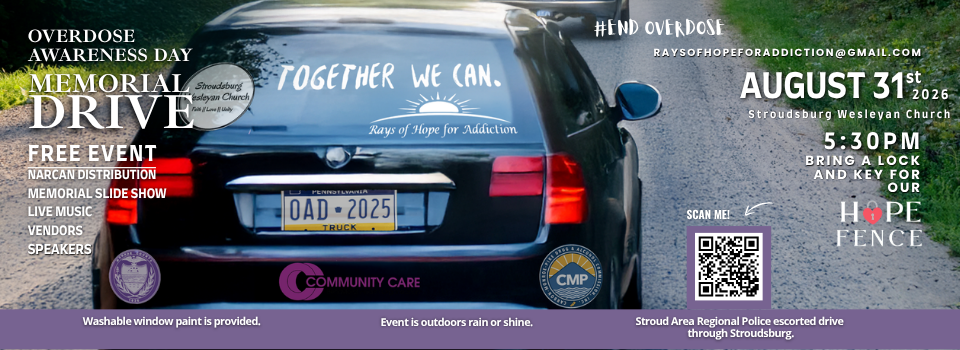Overdose Awareness Day - Monday, August 31 Memorial Drive @ 5:30 starting at SWC