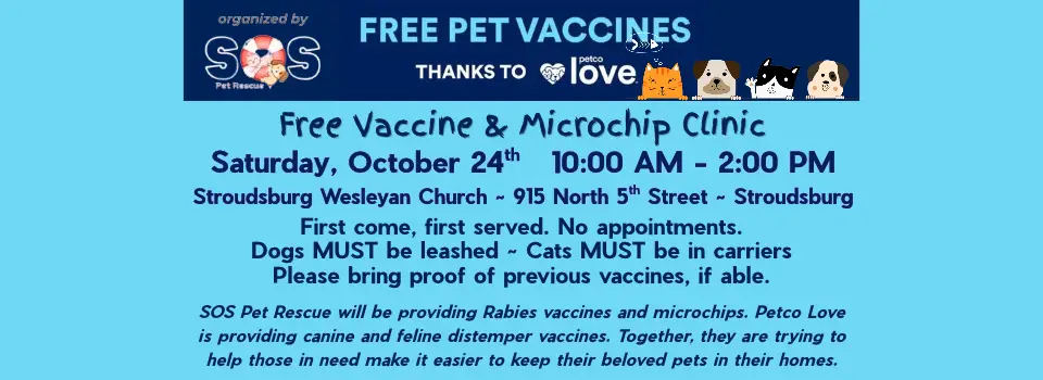 Pet Clinic= Saturday October 24th 10AM to 2PM