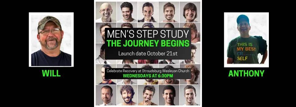 Mens Step Study - The Journey Begins Wednesdays at 6:30 beginning October 21.