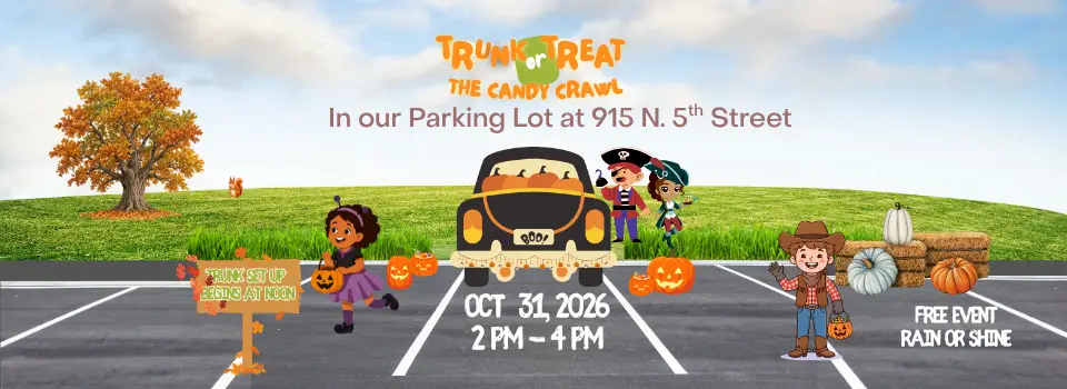 Trunk Or Treat - October 31, 2pm to 4 pm in the Church Parking lot. Free-Rain or shine!