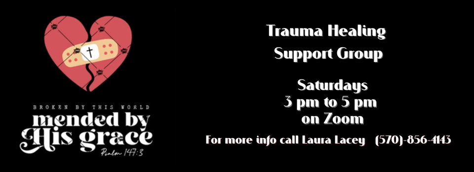 Trauma Healing Support Group Saturdays from 3 to 5 on zoom