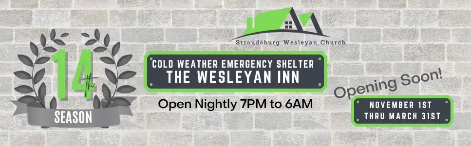 Our Cold Weather Shelter opens for it's 14th Season on November 1st and will be open from 7PM to 6AM nightly thru March 31st.